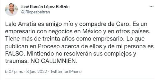 José Ramón López Beltrán acusa a Proceso de calumnia por adelanto del libro La Casa Gris