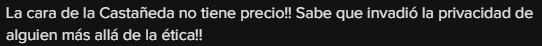 Usuario cree que a Mónica Castañeda le molestó que le juzgaran su periodismo.