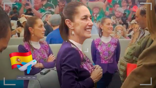 Captan aSheinbaum previo a vuelo rumbo a España