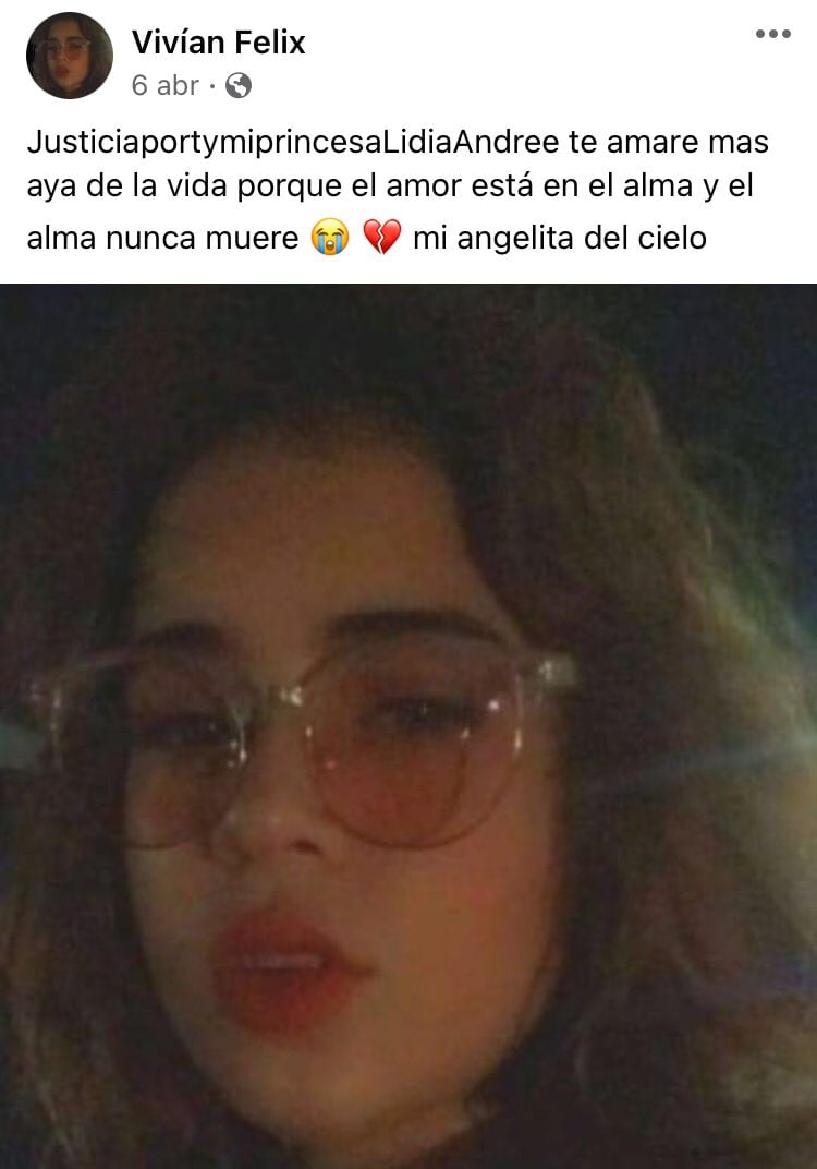 Publicación de la mamá de Lidia Andree
