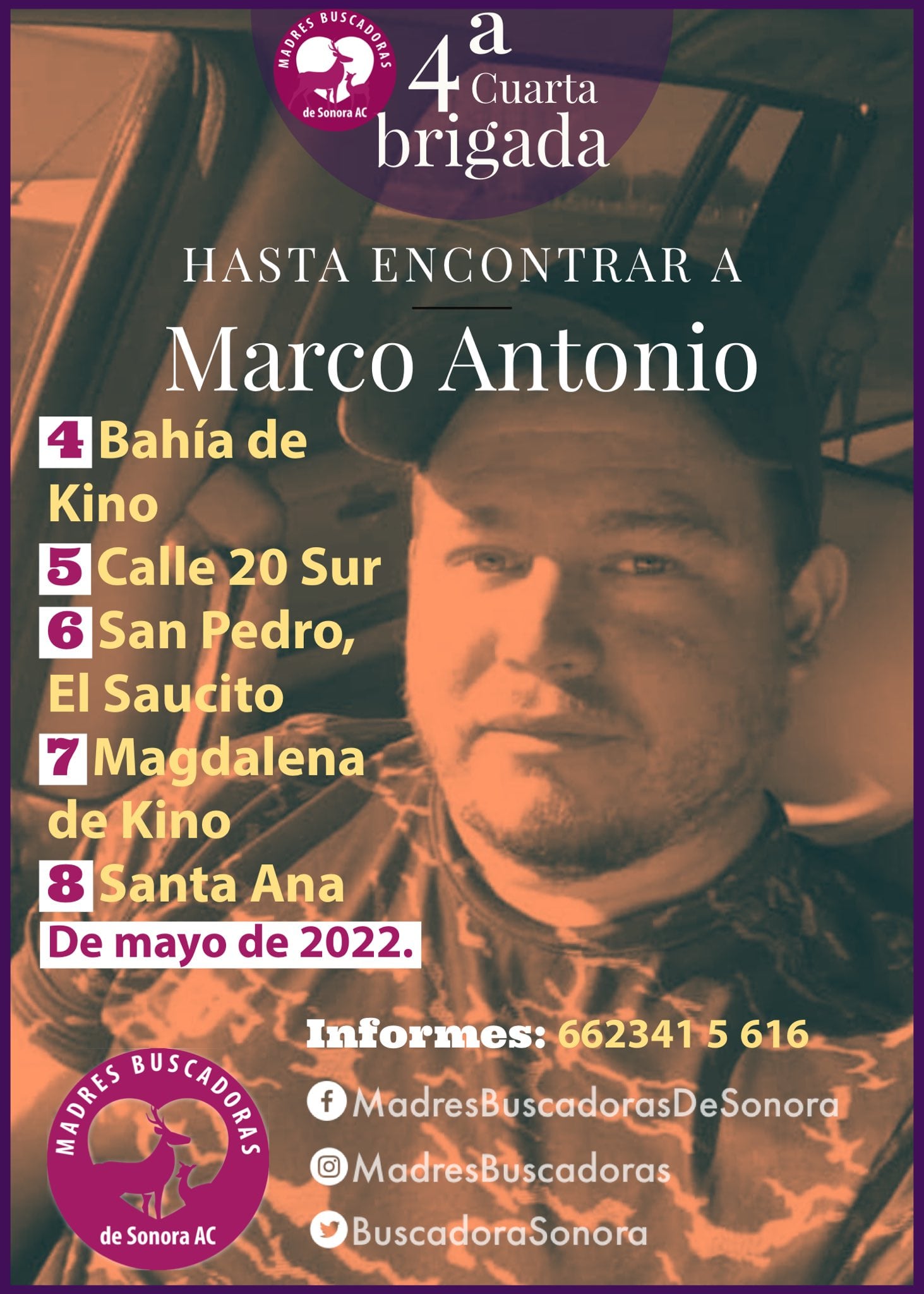 Búsqueda de Marco Antonio, hijo de Ceci Flores