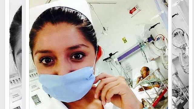 Aparece otra estudiante tomándose selfie junto a persona convaleciente