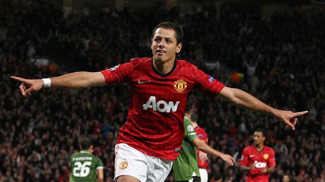 Chicharito Hernández en su paso por el Manchester United