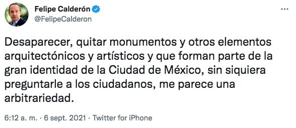 Tuit de Felipe Calderón