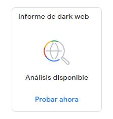Informe de dark web con Google One