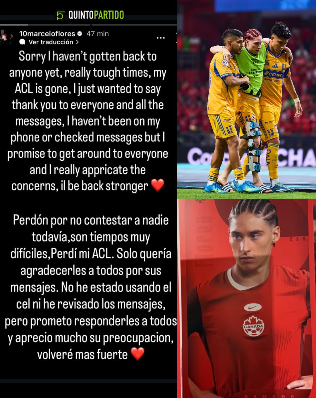 Marcelo Flores rompe el silencio sobre su lesión y preocupa rumbo al Mundial 2026.