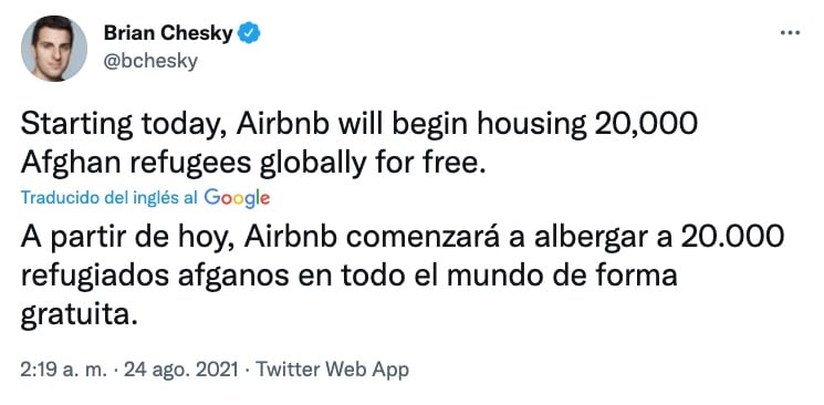 Brian Chesky, comunicado