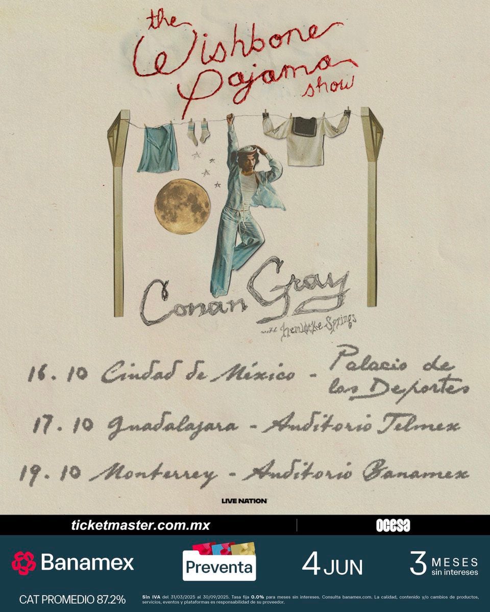 Conan Gray en México: Precio de boletos, fecha de preventa y cuándo son sus conciertos para The Wishbone Pajama Show