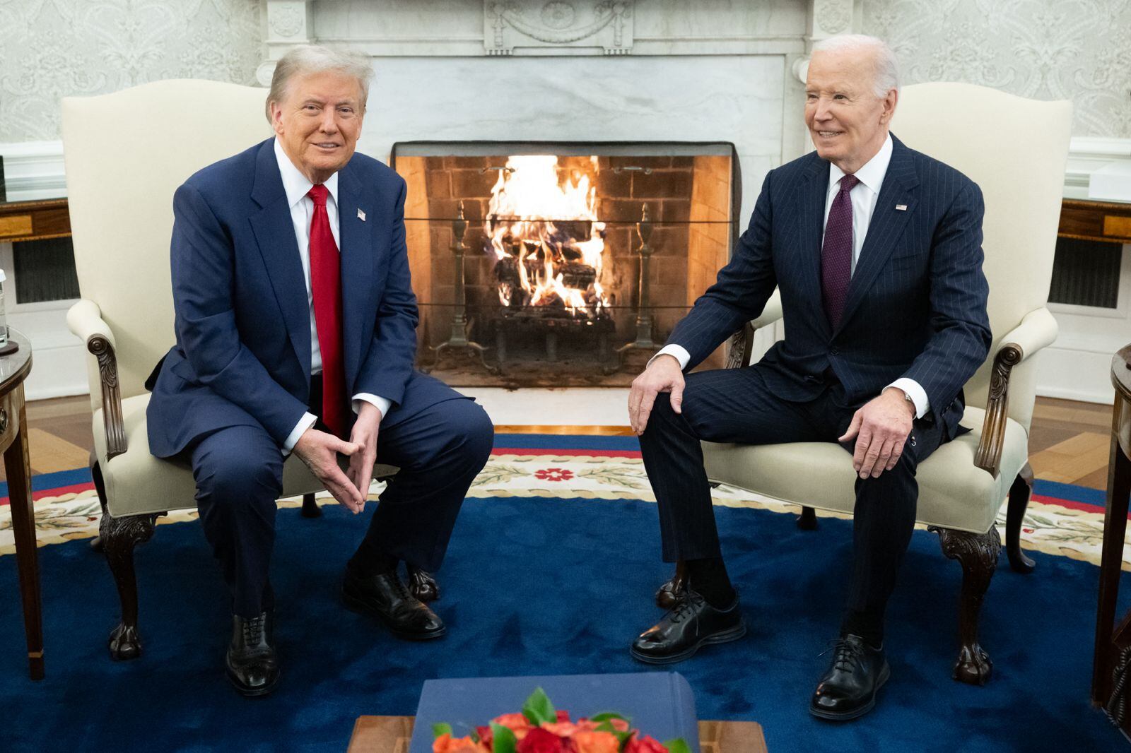 Donald Trump y Joe Biden se reúnen en la Casa Blanca