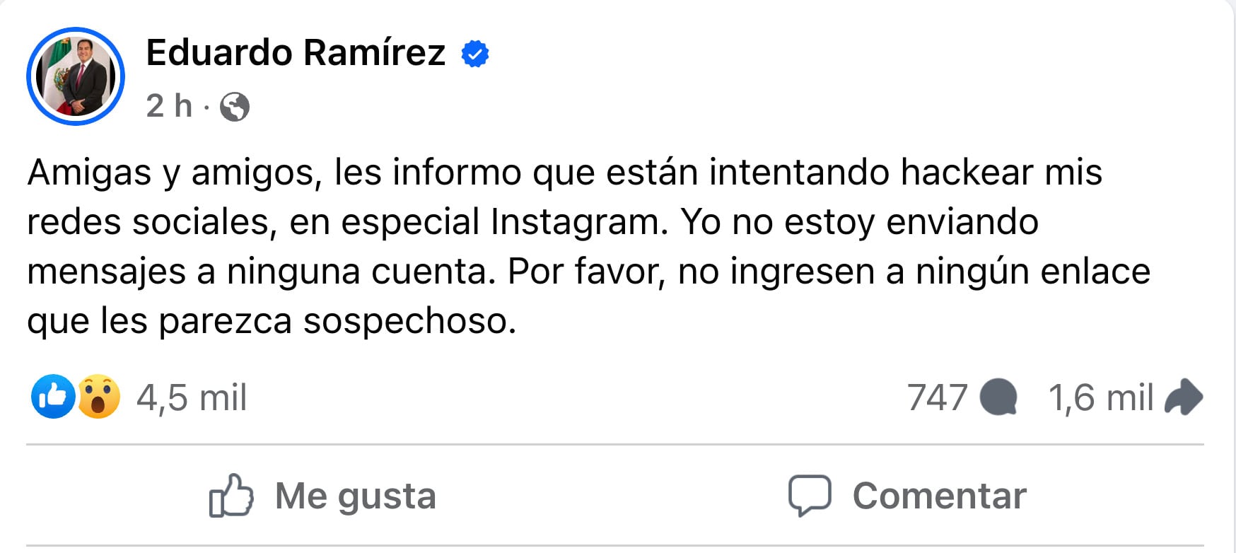 Eduardo Ramírez, gobernador de Chiapas