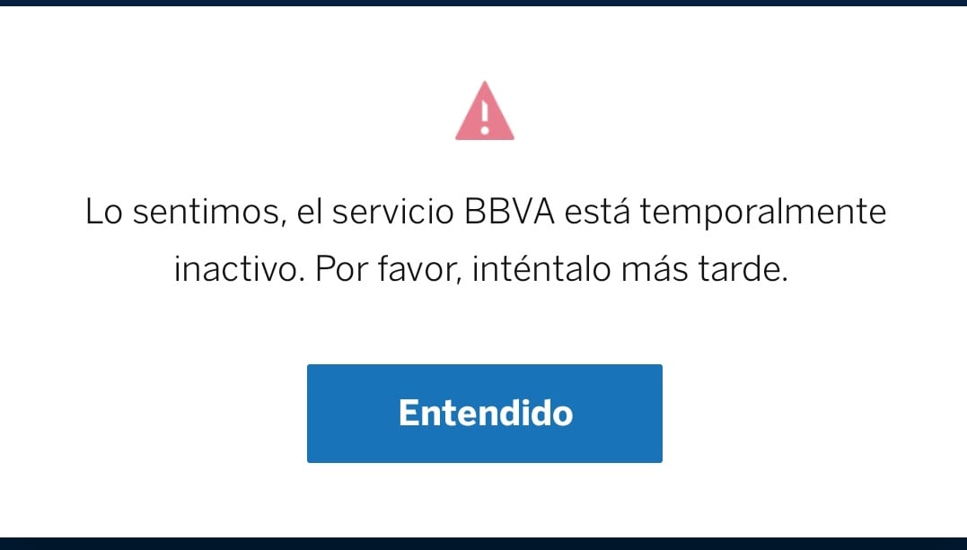 Fallas en la app de BBVA