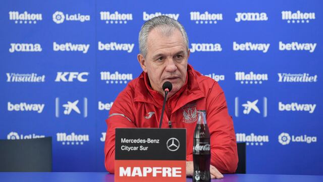 Aguirre en conferencia de prensa en Leganés