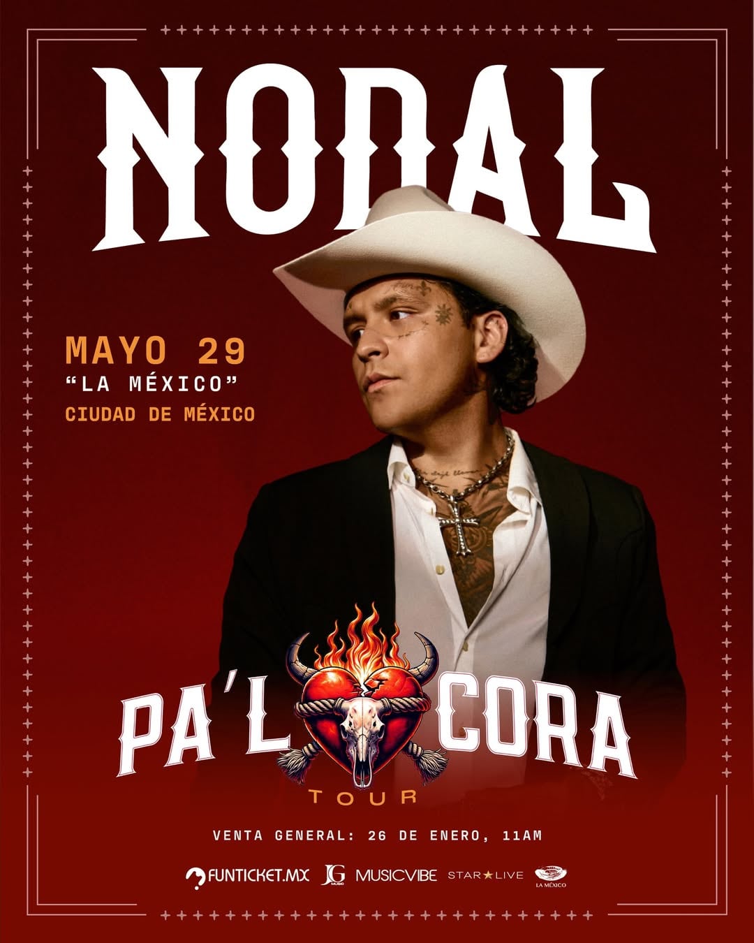 Concierto de Christian Nodal adelanta en la Plaza de Toros México