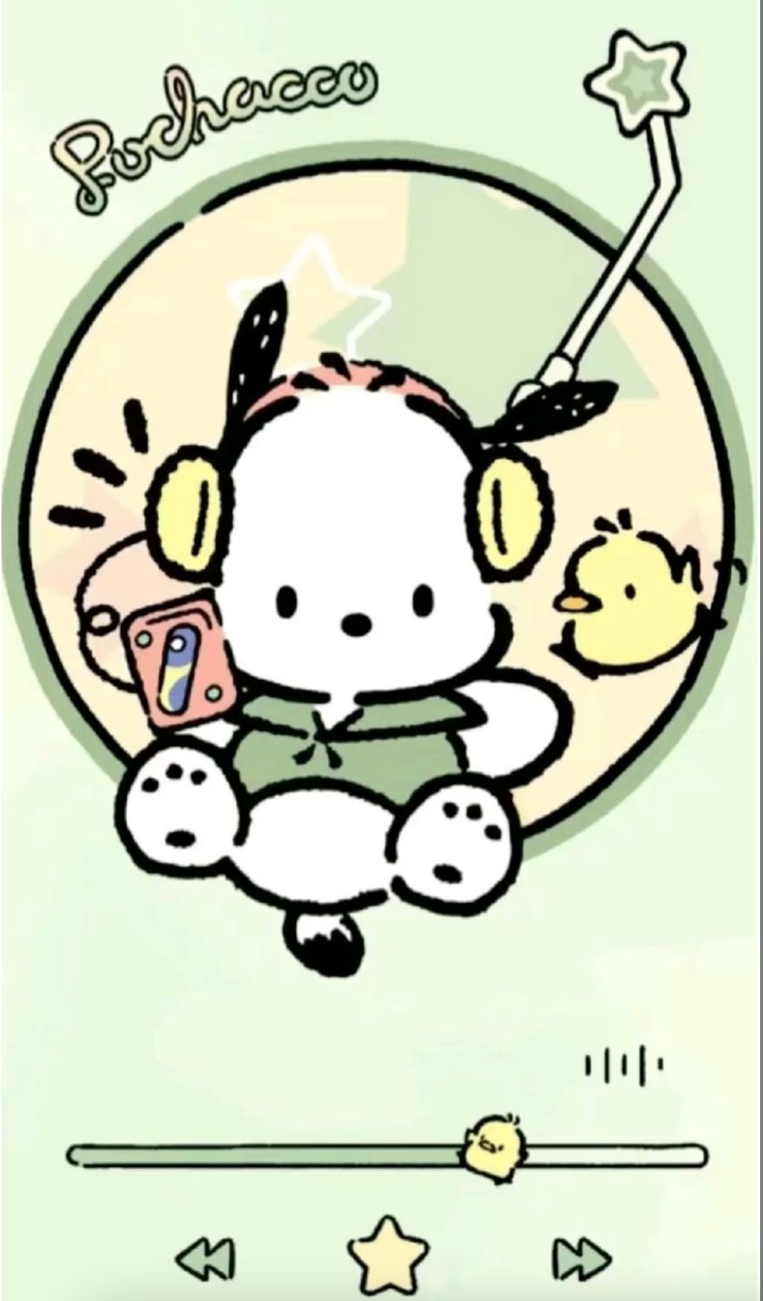 Fondo de pantalla de Pochacco con smartphone