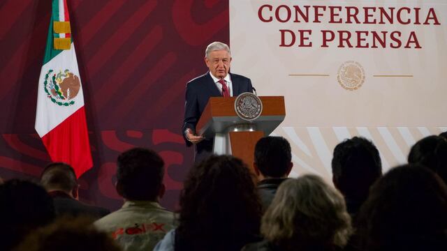 Andrés Manuel López Obrador, durante la conferencia matutina desde Palacio Nacional