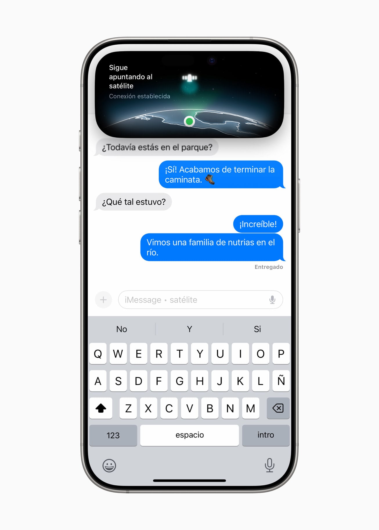Mensajes vía satélite en iPhone