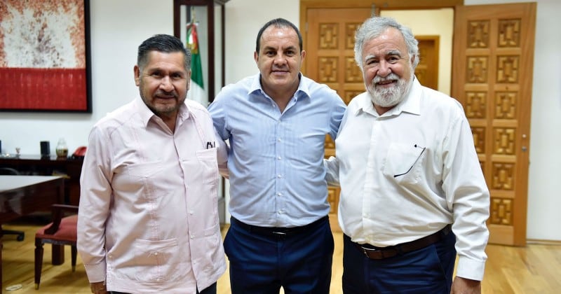 Samuel Sotelo Salgado, Cuauhtémoc Blanco y Alejandro Encinas/ Gobierno de Morelos