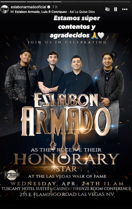 Eslabón Armado recibirá su propia estrella en el Paseo de la Fama de Las Vegas