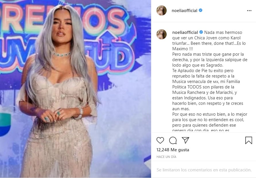 Noelia arremete contra Karol G
