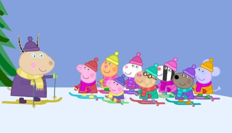 Peppa Pig y George suben la montaña