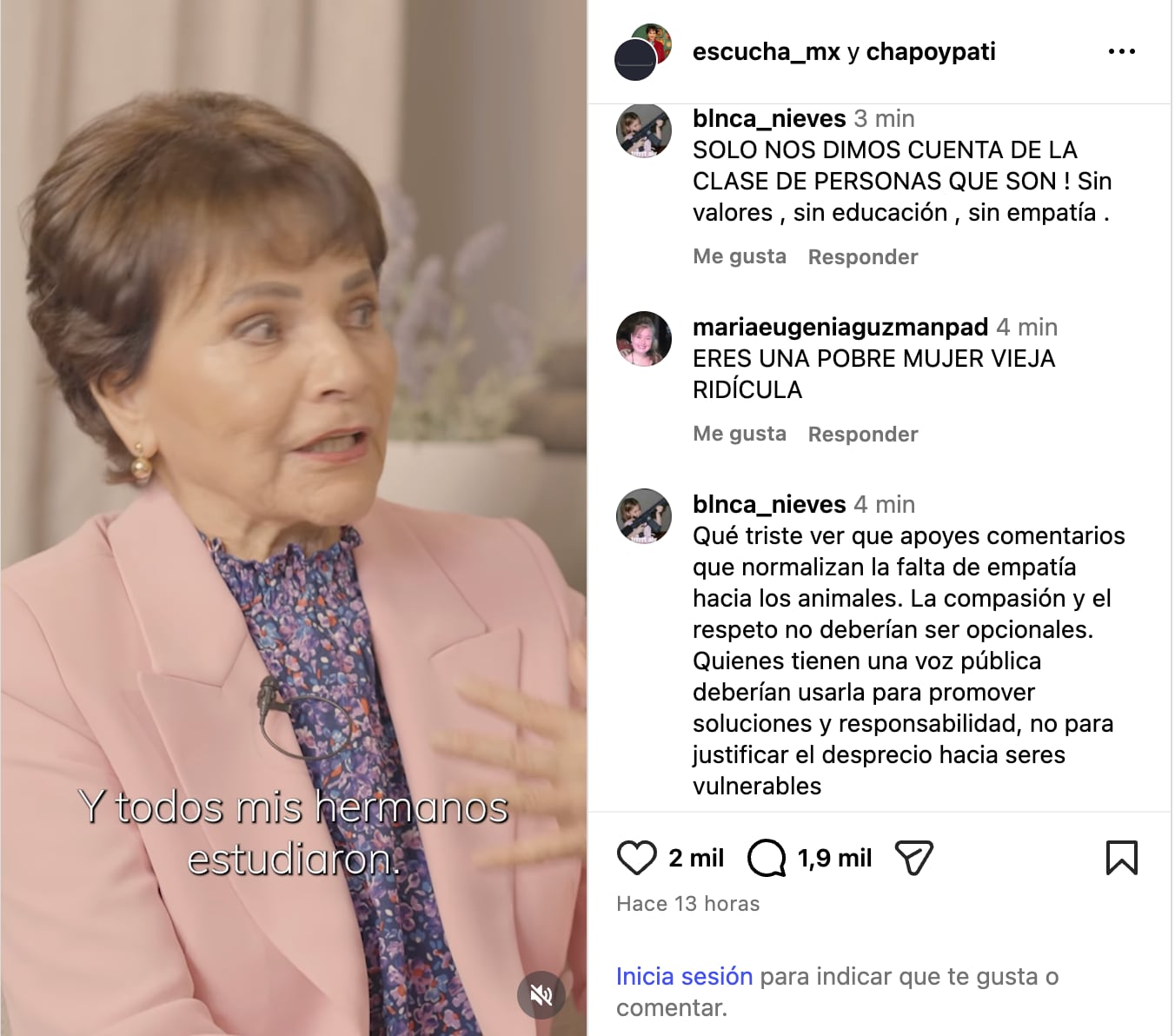 Cuenta de X de Pati Chapoy es suspendida tras comentarios de Pedro Sola sobre los perros que incitan al maltrato animal