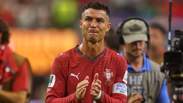 Cristiano Ronaldo no pudo contener el llanto tras la eliminación de Portugal.