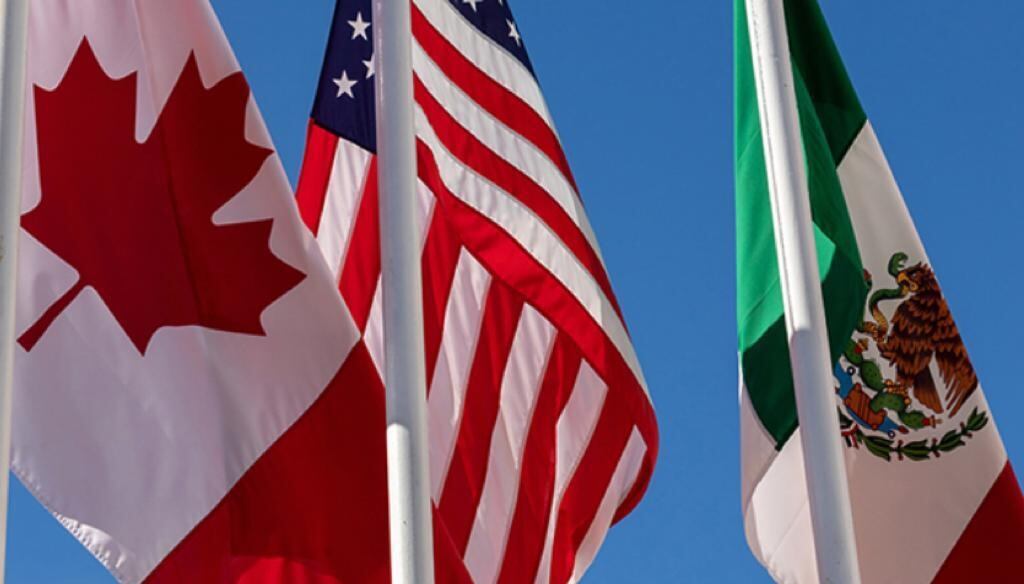 Banderas de Canadá, Estados Unidos y México