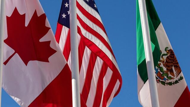 Banderas de Canadá, Estados Unidos y México
