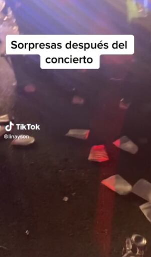 Buscan objetos de valor entre la basura de un concierto