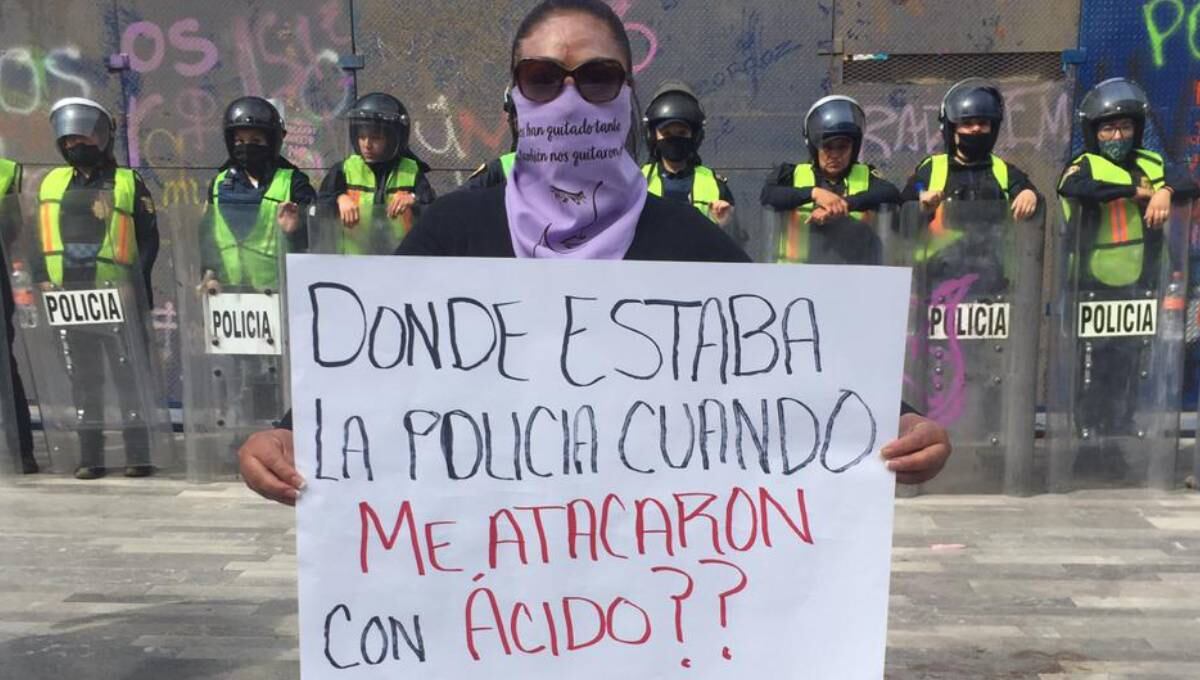 Protesta contra los ataques con ácido