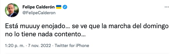 Felipe Calderón asegura que AMLO está enojado por la marcha del PAN para defender al INE