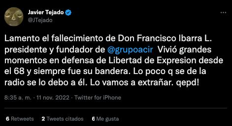 Muere Federico Ibarra López, presidente de Grupo Acir