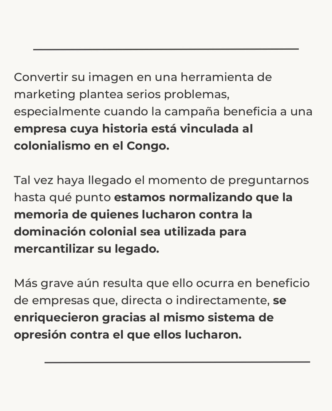 Critican la campaña de Lumumba Vea con Rexona por el pasado de Unilever con el Congo.