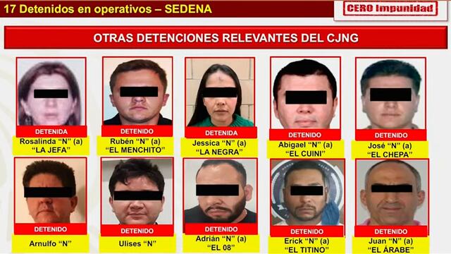 Gobierno de AMLO presume detenciones importantes del CJNG