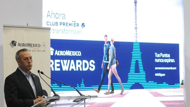 Andrés Conesa, CEO de Aeromexico, durante su conferencia en el Tianguis Turístico.