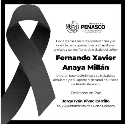 Esquela por muerte de Fernando Anaya Millán