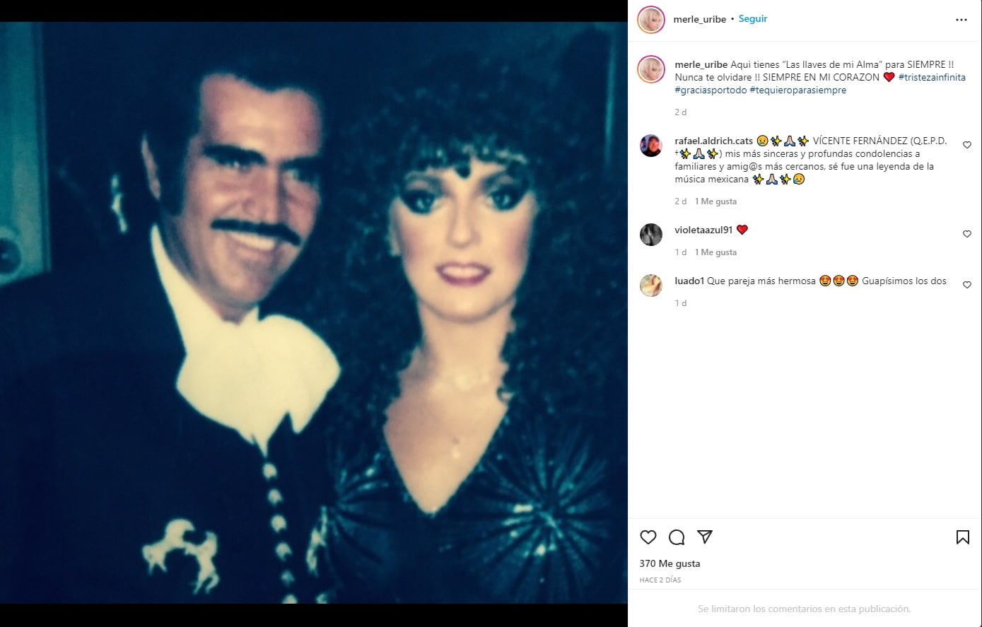 Merle Uribe se despide de Vicente Fernández