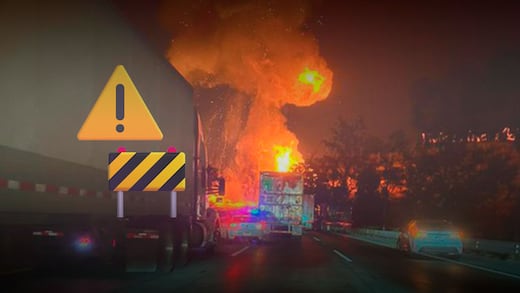 Pipa con gas explota e incendia la México-Querétaro; tráfico afectado