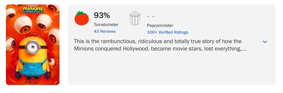 Minions & Monstruos en Rotten Tomatoes