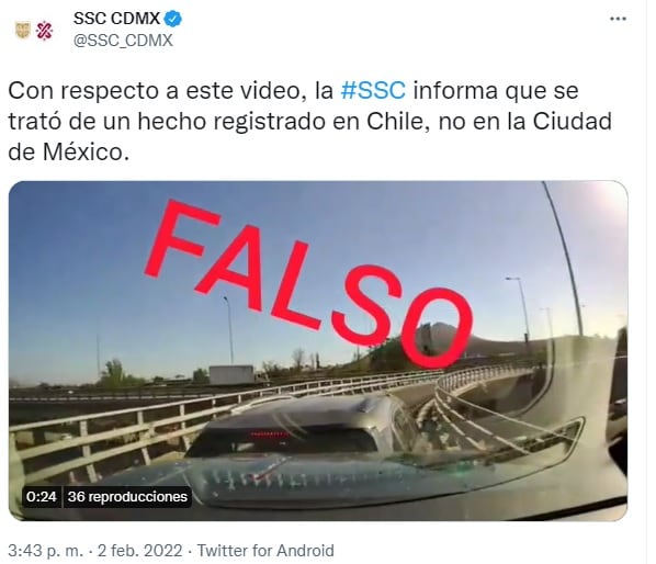 Comunicado de la SSC-CDMX