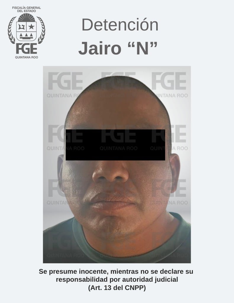 Jairo N detenido por abuso sexual infantil en Cozumel