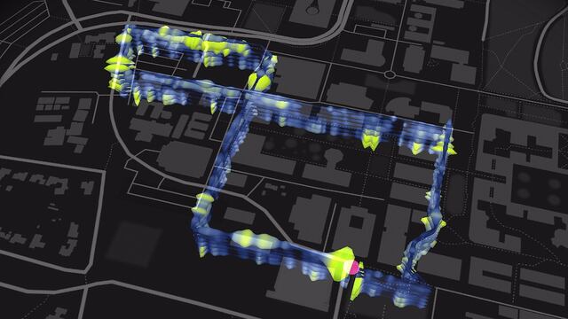Un mapa de la red de fibra óptica de los investigadores en el campus de Stanford.