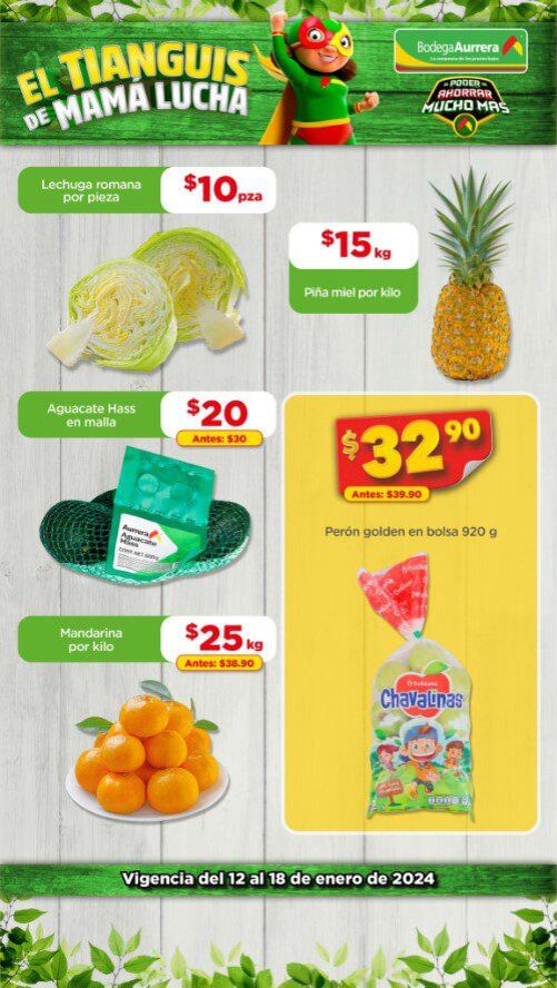 Estas son las mejores ofertas de Bodega Aurrerá tianguis de frutas y verduras 15 a 18 de enero 2024
