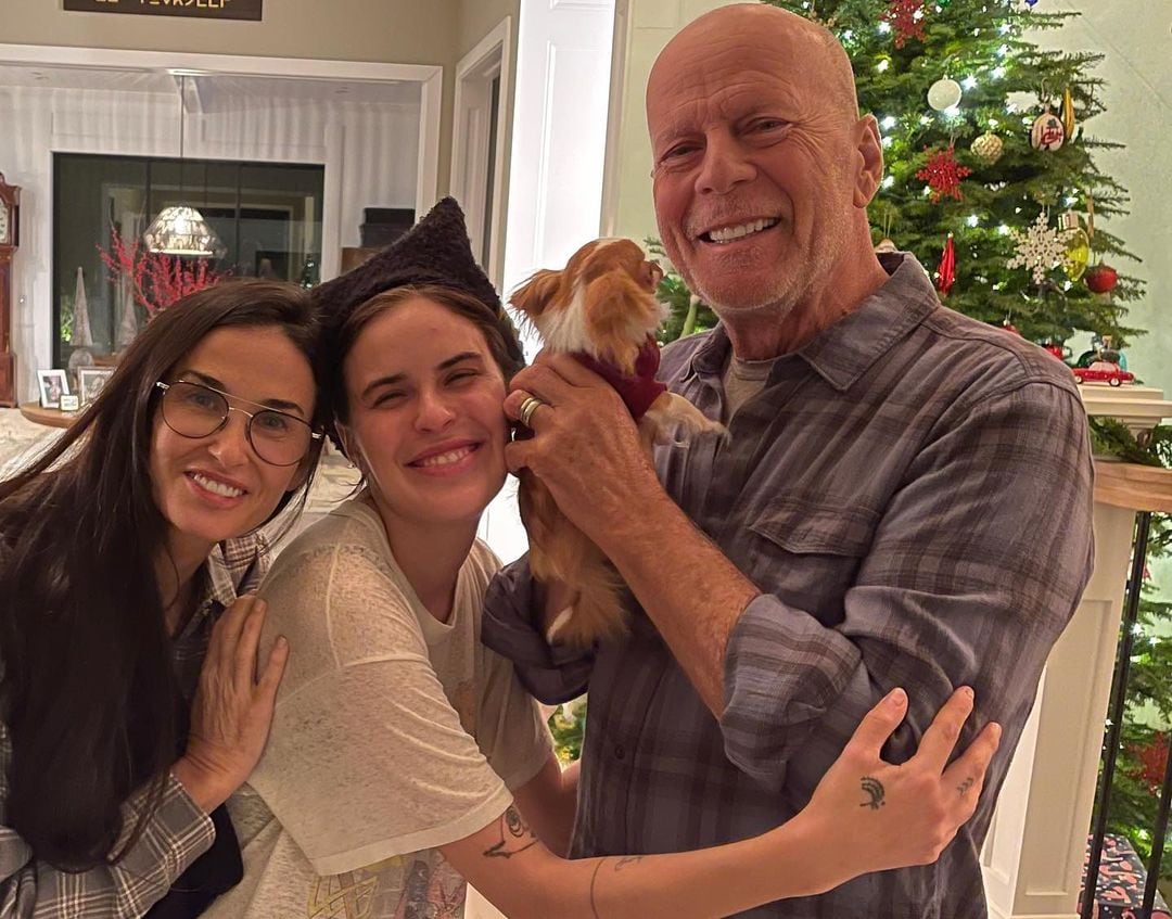 Demi Moore y Bruce Willis celebrando