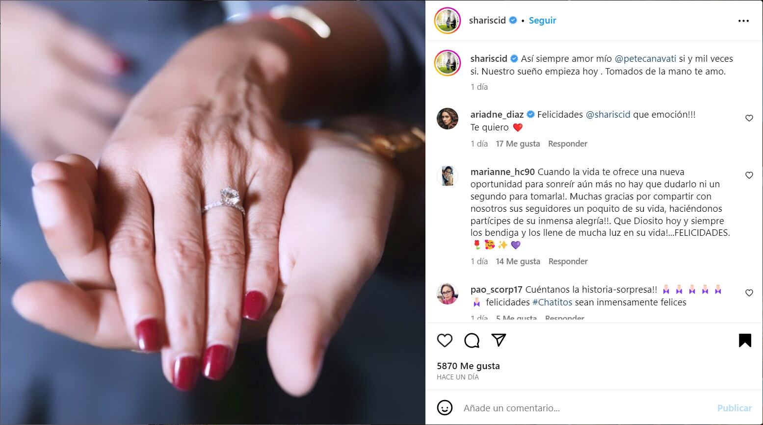 Sharis Cid y su novio Pedro Canavati