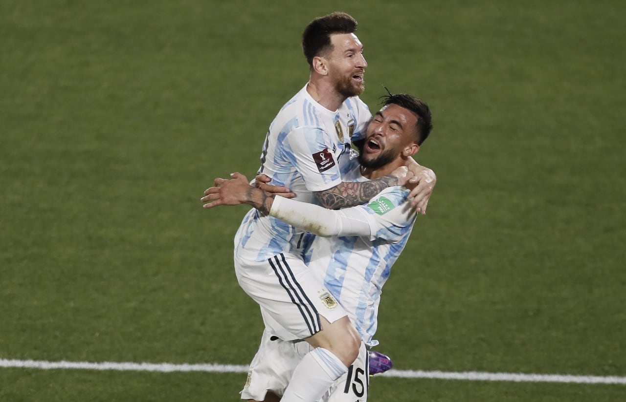 Festejo de Lionel Messi con Argentina