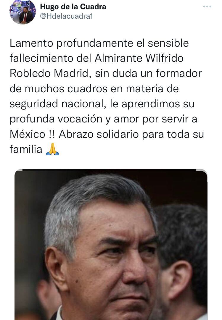Condolencias por muerte de Wilfrido Robledo Madrid