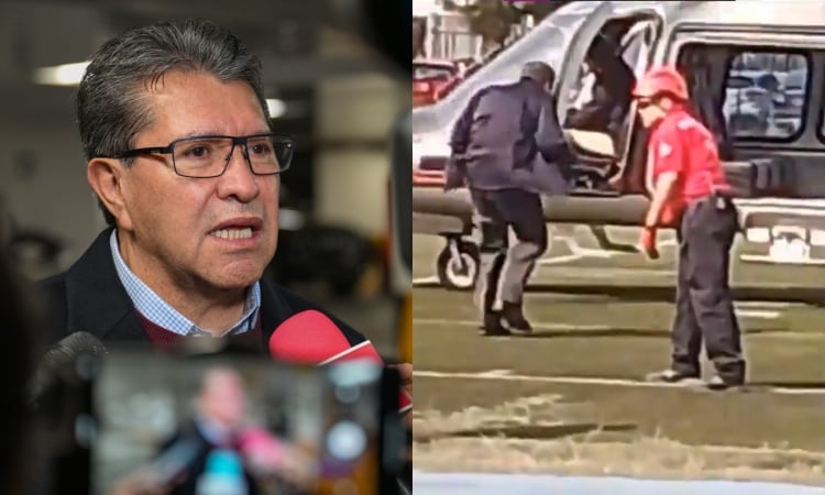 Ricardo Monreal es captado viajando en helicóptero privado y advierte: “me van a ver seguido”