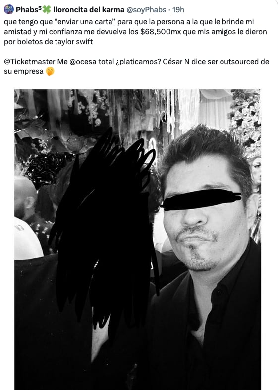 Phabs revela la identidad del estafador de Pablo Chagra y Ricardo Peralta por los boletos de Taylor Swift.