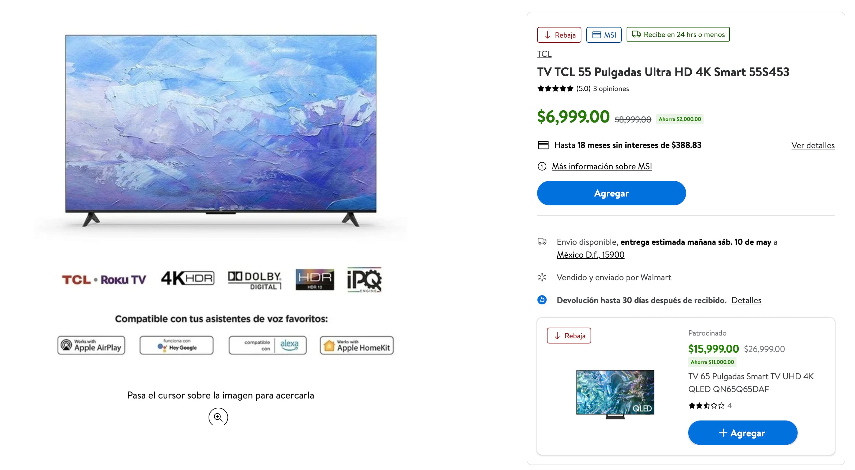Roku TV en Walmart: 11 modelos TCL